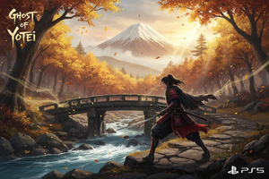 Ghost of Yōtei cinematic artwork – samurai warrior in Hokkaido landscape